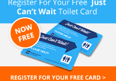 'Just Can't Wait!' toilet card