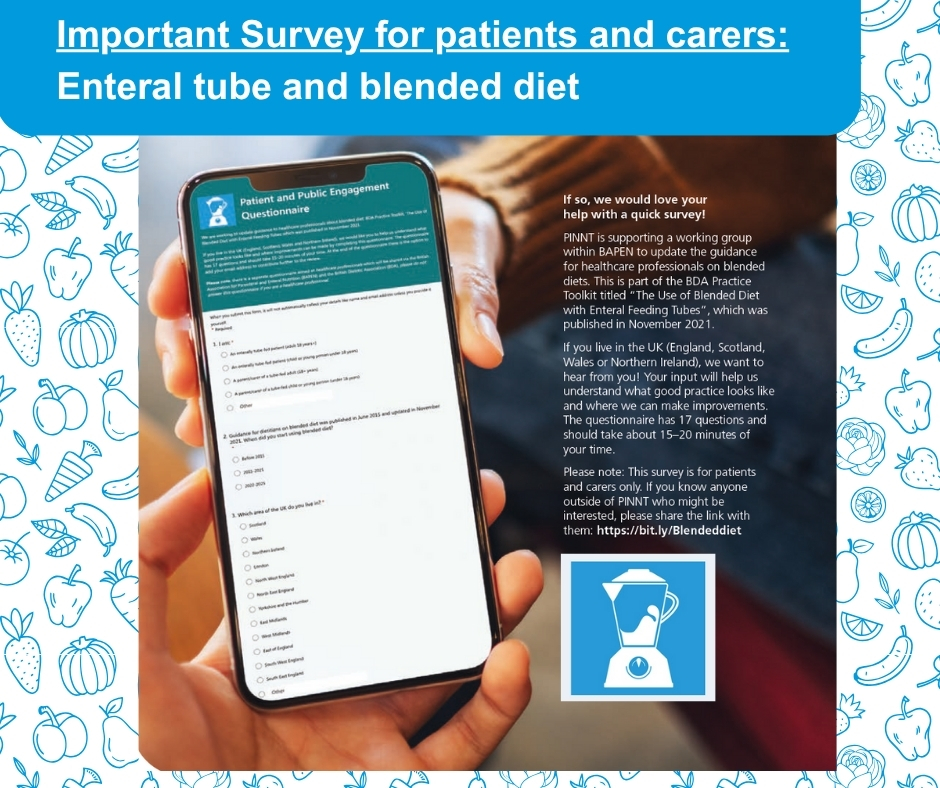 Survey - enteral tubes and blended diet